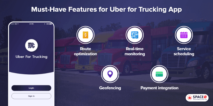 uber for trucking app features