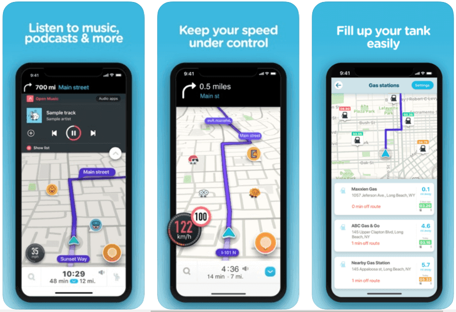 Waze app for travelling