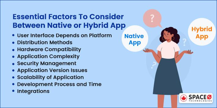 Factors to consider between native and hybrid app