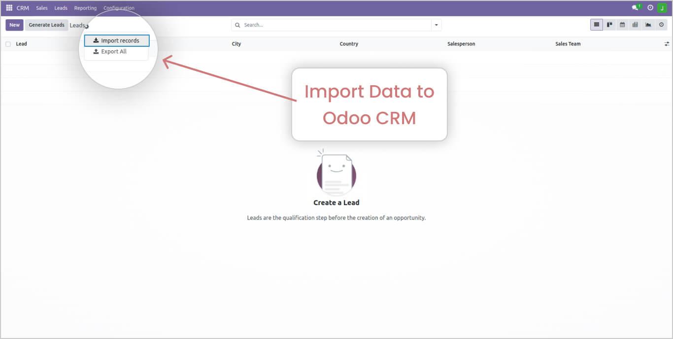 Import Data into Odoo CRM 1