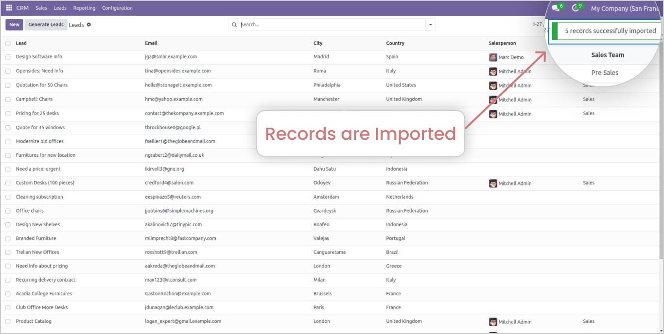 Import Data into Odoo CRM 4