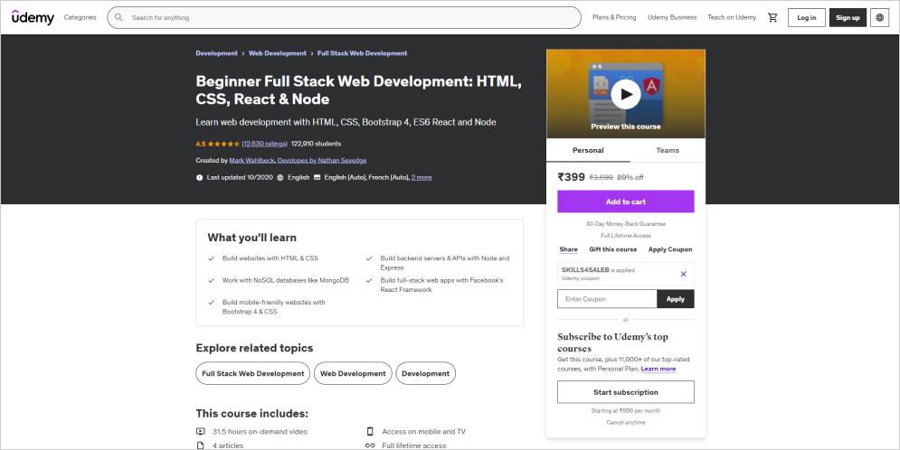 beginner full stack web development